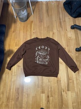 Men's Brown Graphic Mushroom Sweatshirt